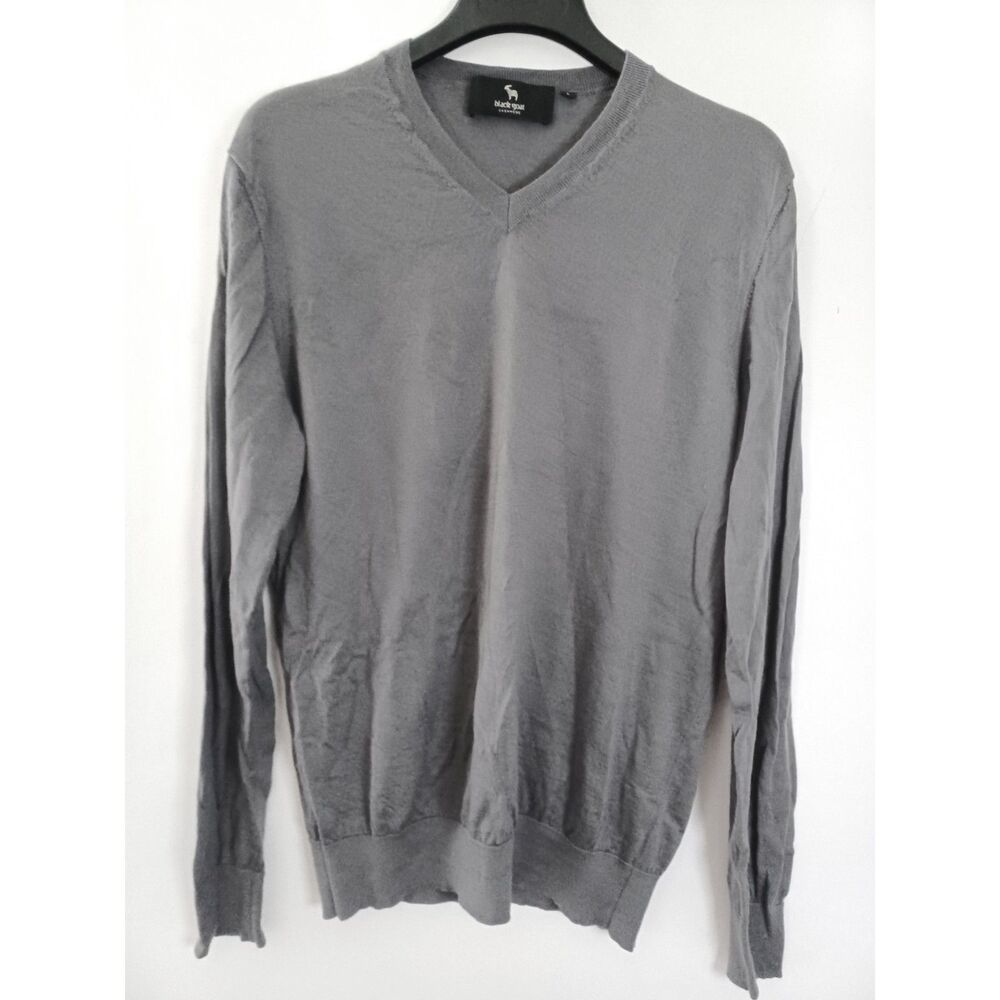 Black Goat Silk Cashmere Sweater Size Large Luxury Old Money Ethical Timeless